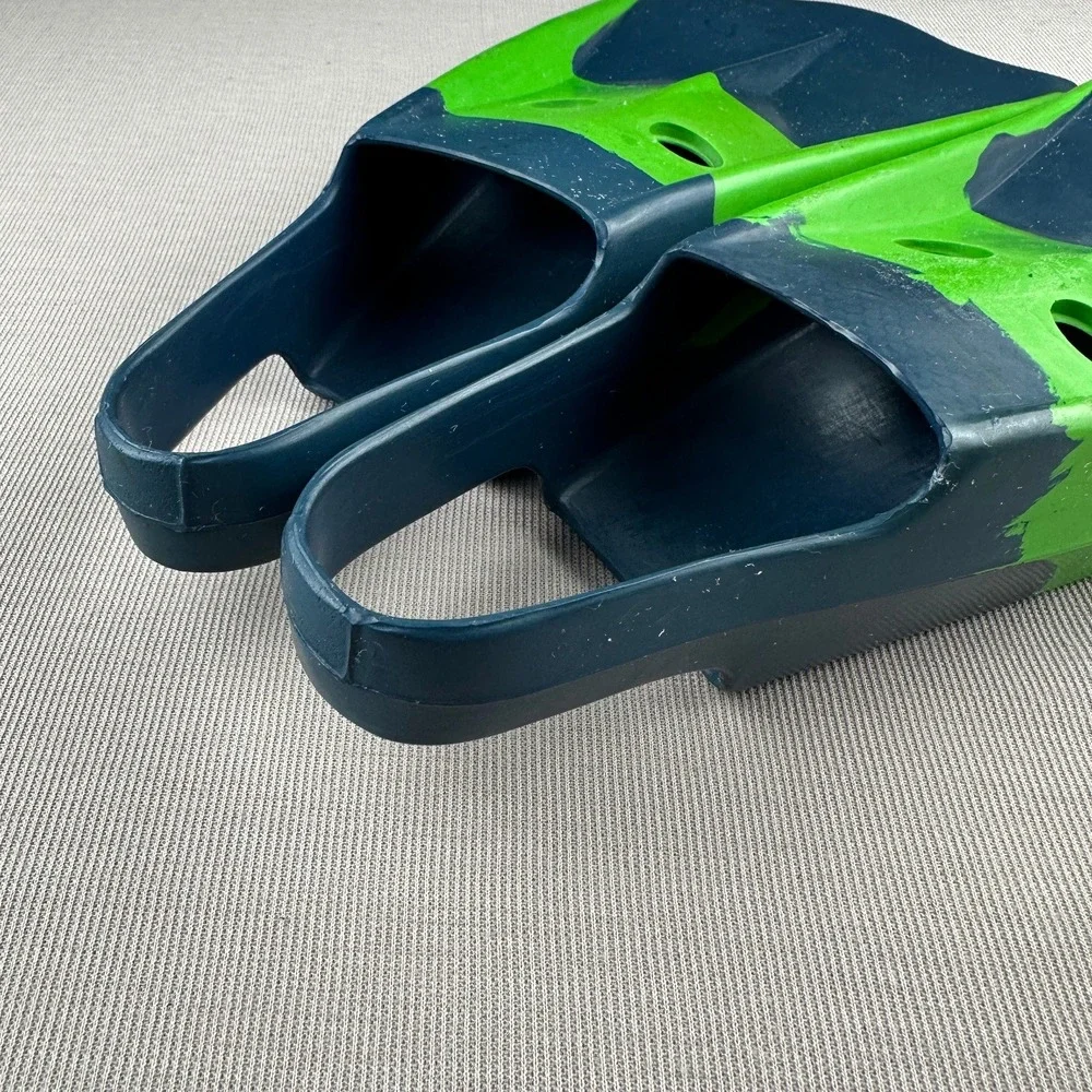 Voit Duck Feet Custom Model Swim Fins Navy Blue Lime Green XS 3-5 Rubber